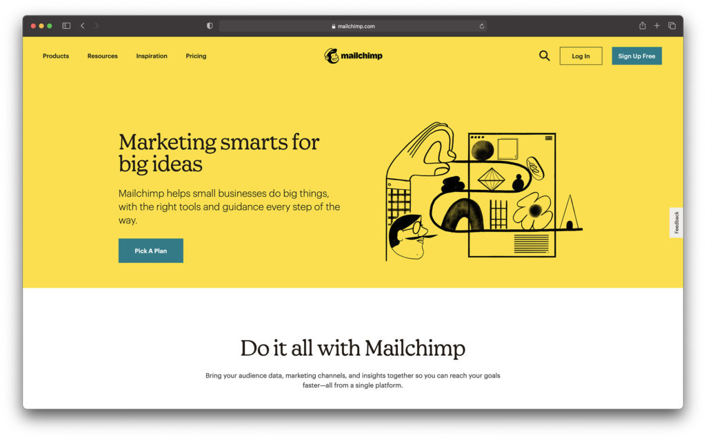 mailchimp homepage - best email marketing services