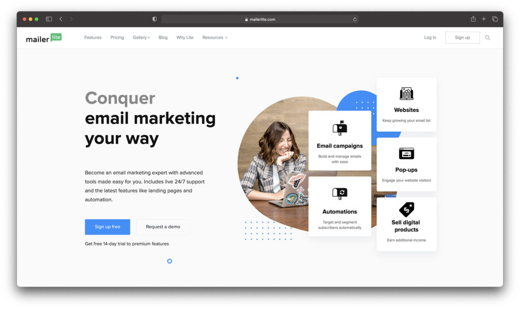 mailerlite homepage - best email marketing services
