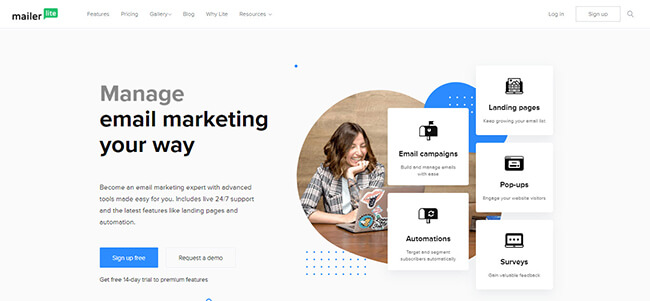 Mailerlite Homepage