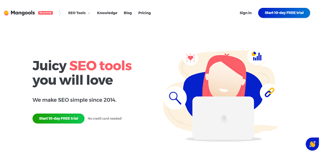 Mangools Homepage