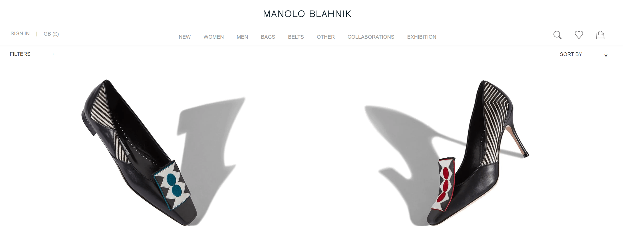 ecommerce website - manolo blahnik