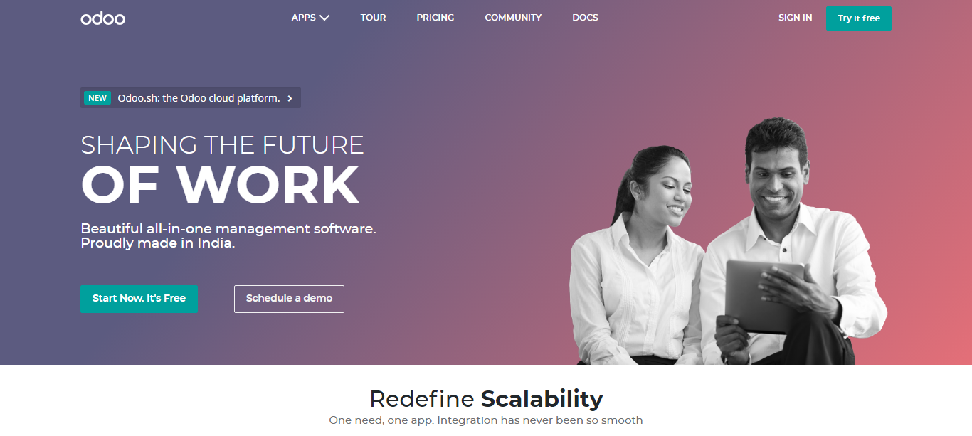 Odoo as business management software