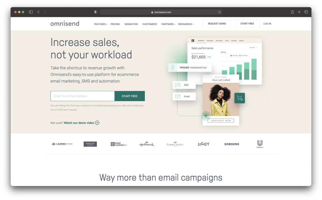 omnisend - best mailchimp alternatives