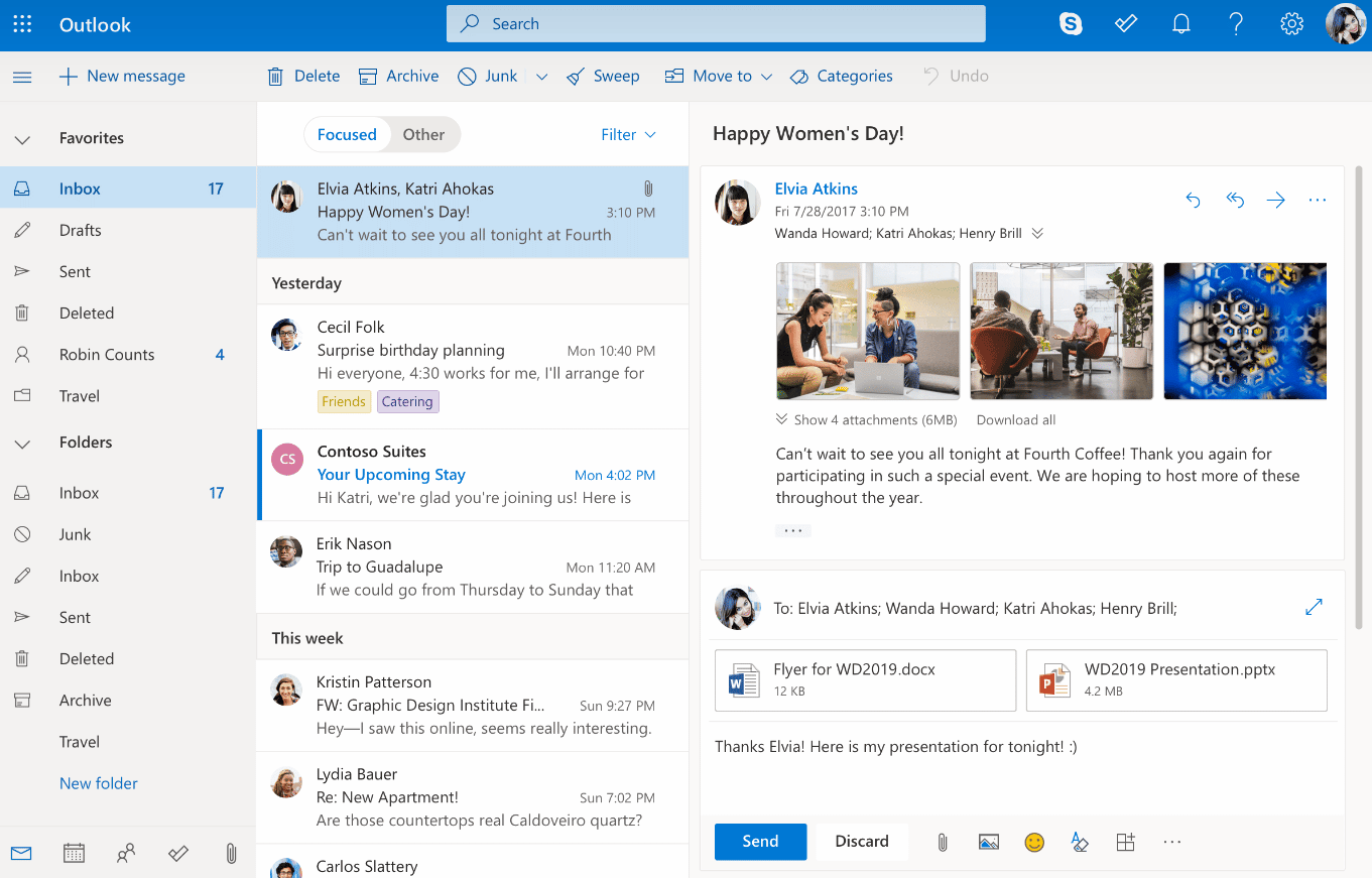 Интерфейс Outlook / s