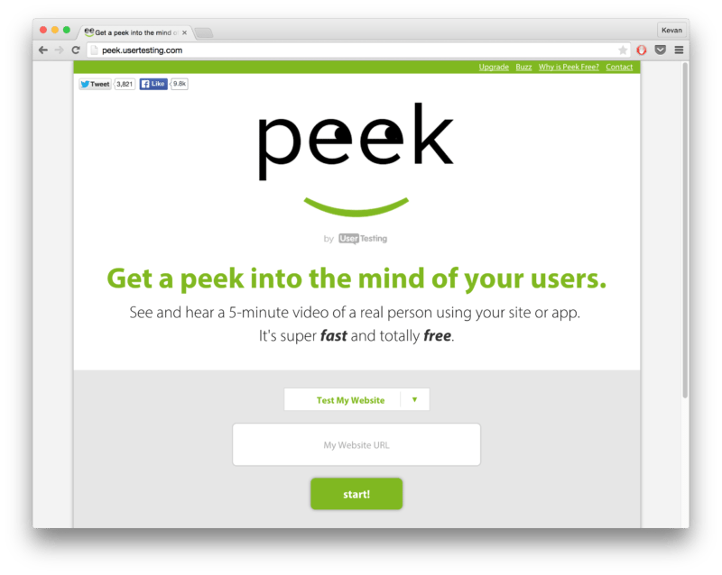 Peek by usertesting