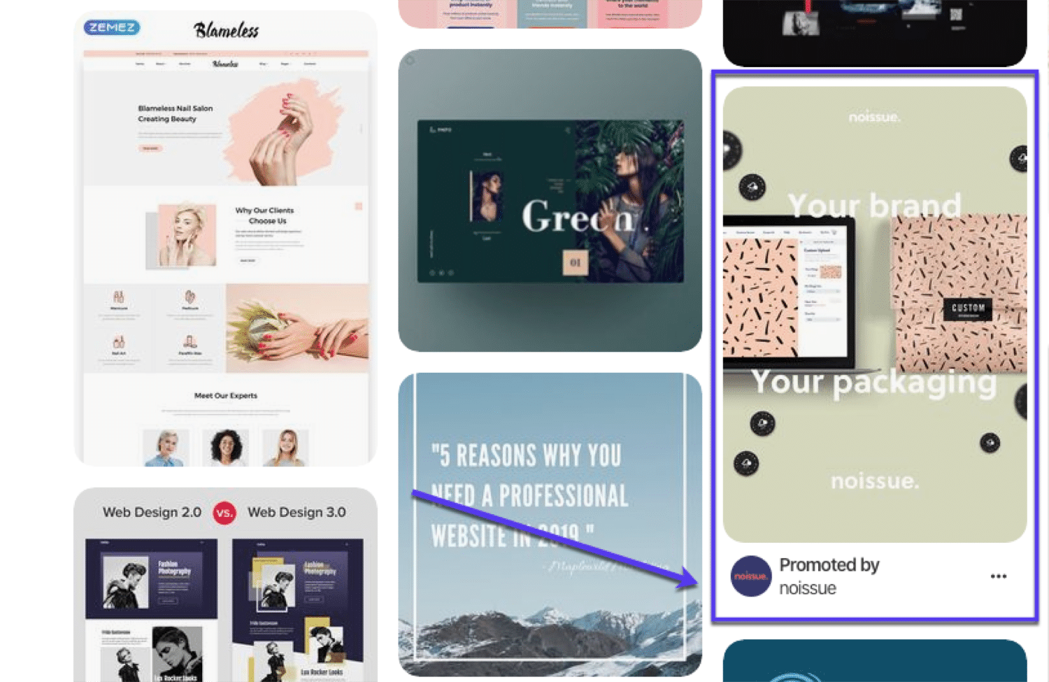 Пример рекламы Pinterest
