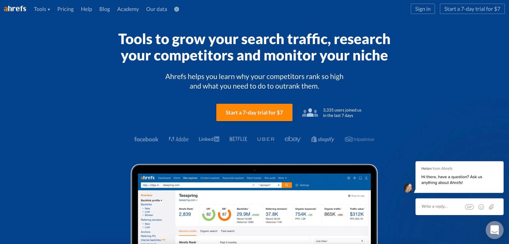 домашняя страница ahrefs