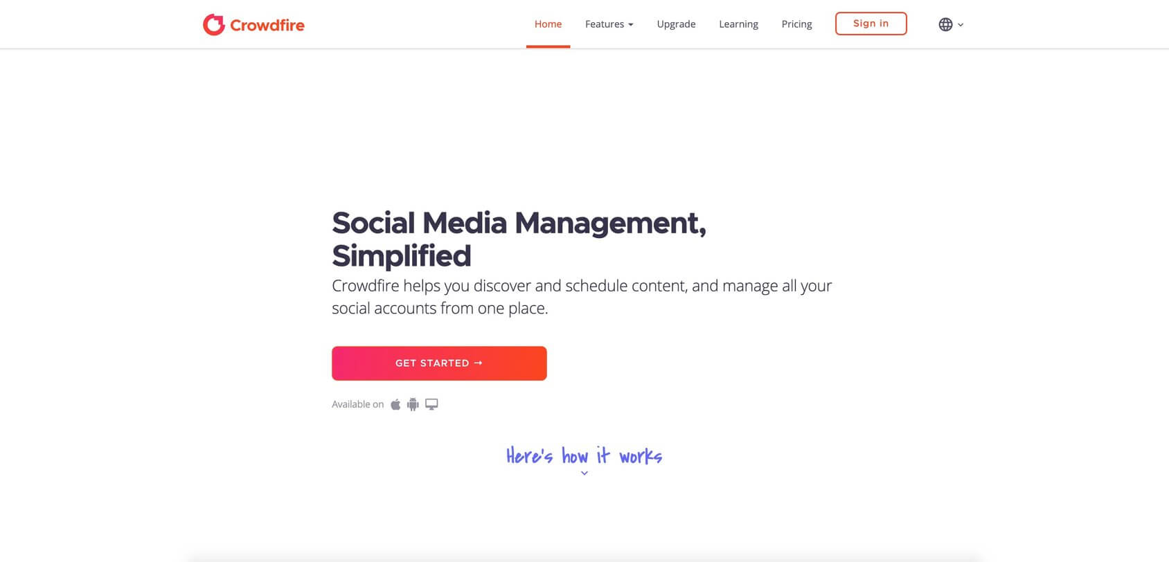 Домашняя страница Crowdfire