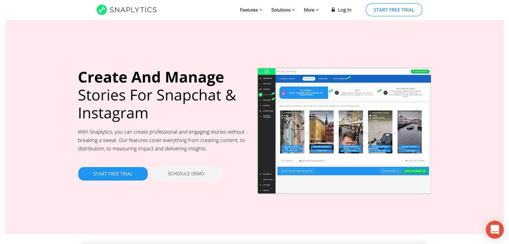 Домашняя страница Snaplytics