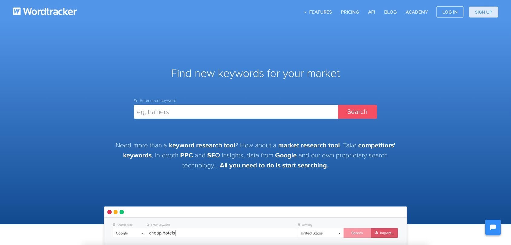 Главная страница Wordtracker