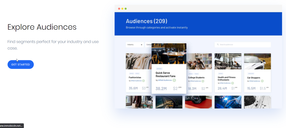 сайт InMobi Audience Targeting