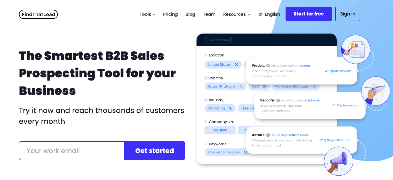 sales prospecting tool findthatlead