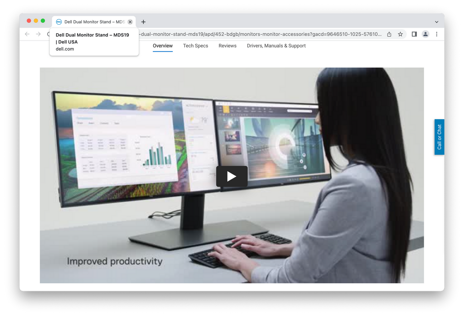 Woman working with two computer monitors