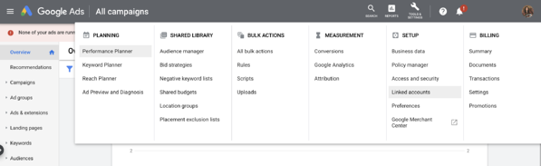 Google Ads link Google Analytics