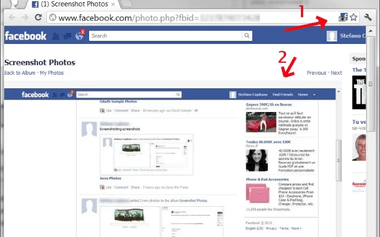 Screenshot to Facebook