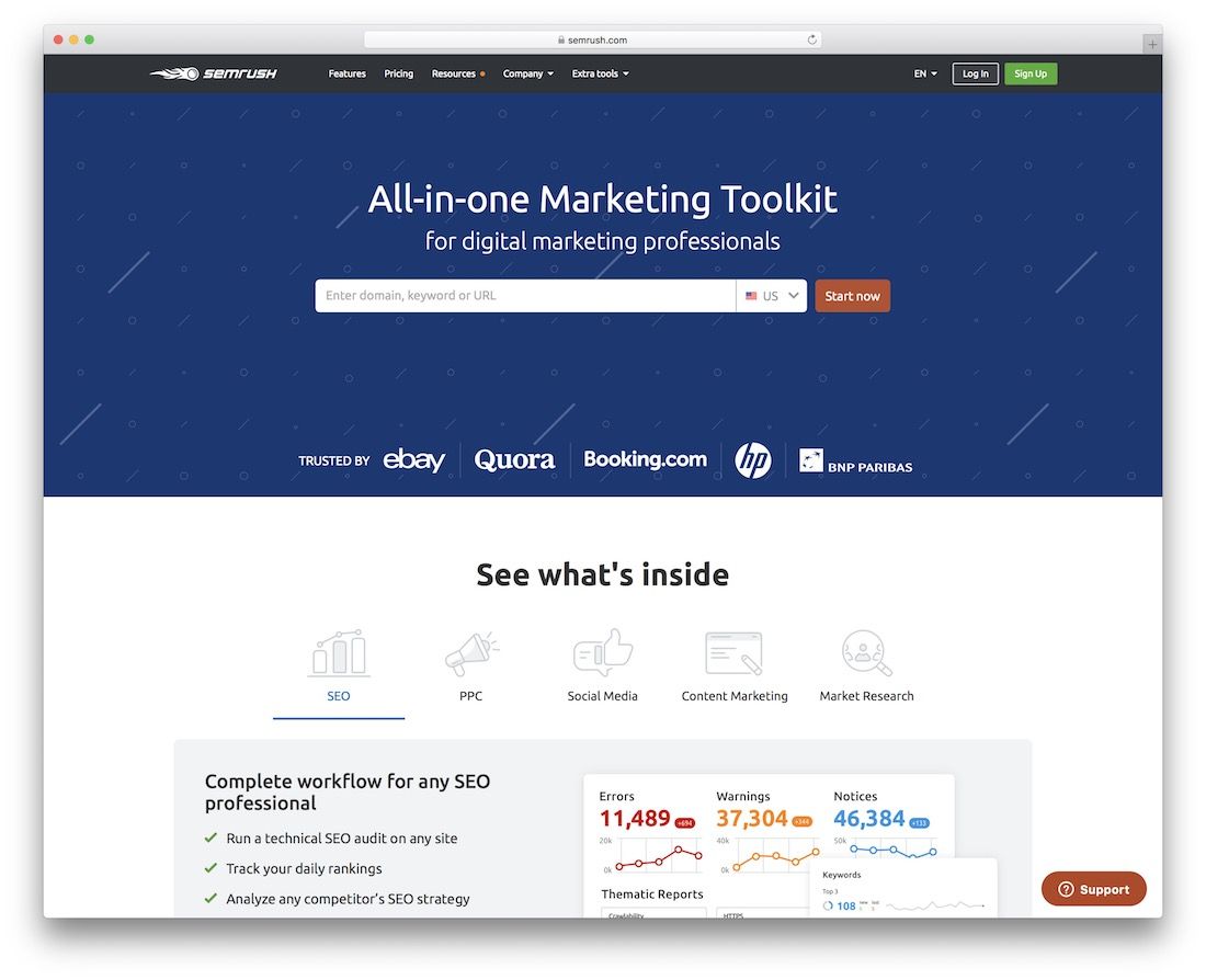 semrush free productivity tool