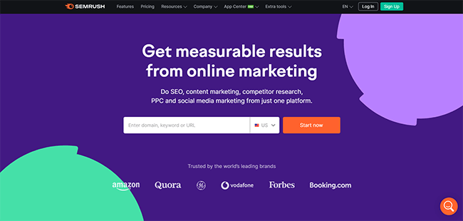 SEMrush Homepage