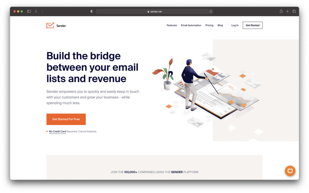 sender homepage - best email marketing services