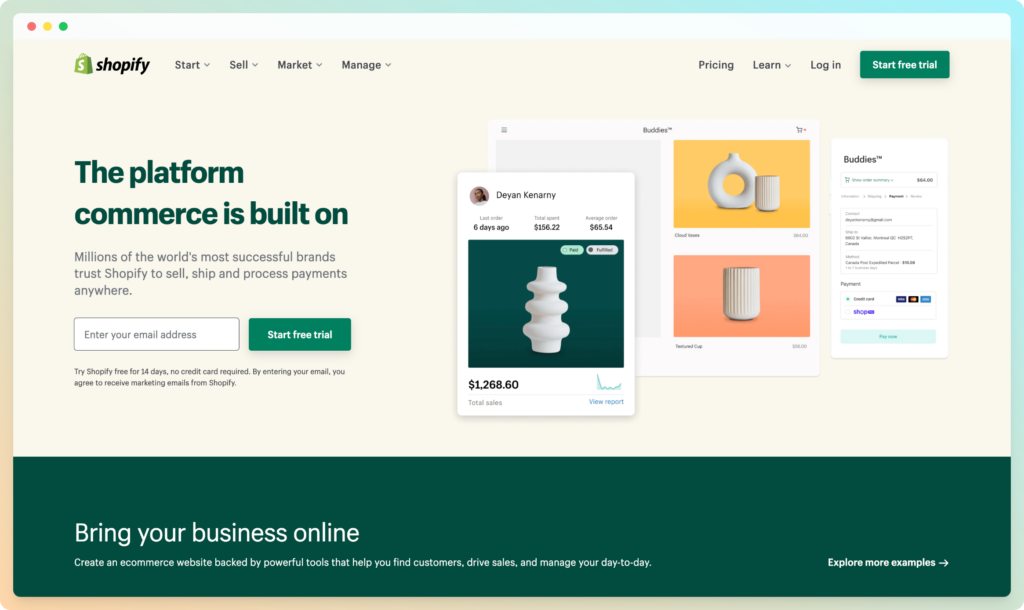 shopify - best ecommerce website designs