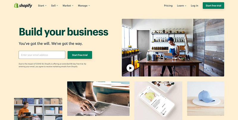 best mobile website builder - shopify