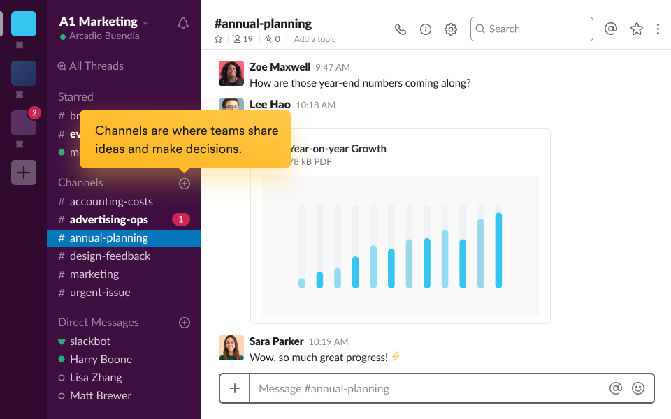 Slack collaborative team chat software
