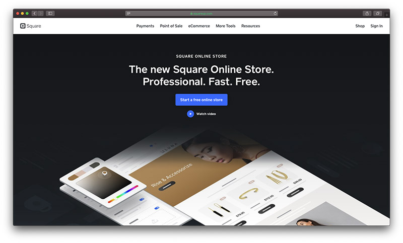 best free ecommerce website builder - square online store
