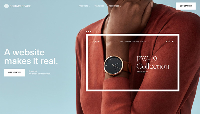 squarespace website builder homepage