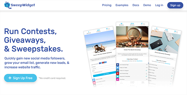 SweepWidget Homepage