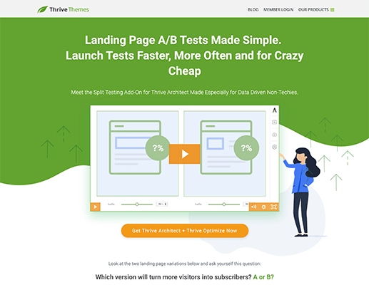 Thrive Optimize Homepage Screenshot