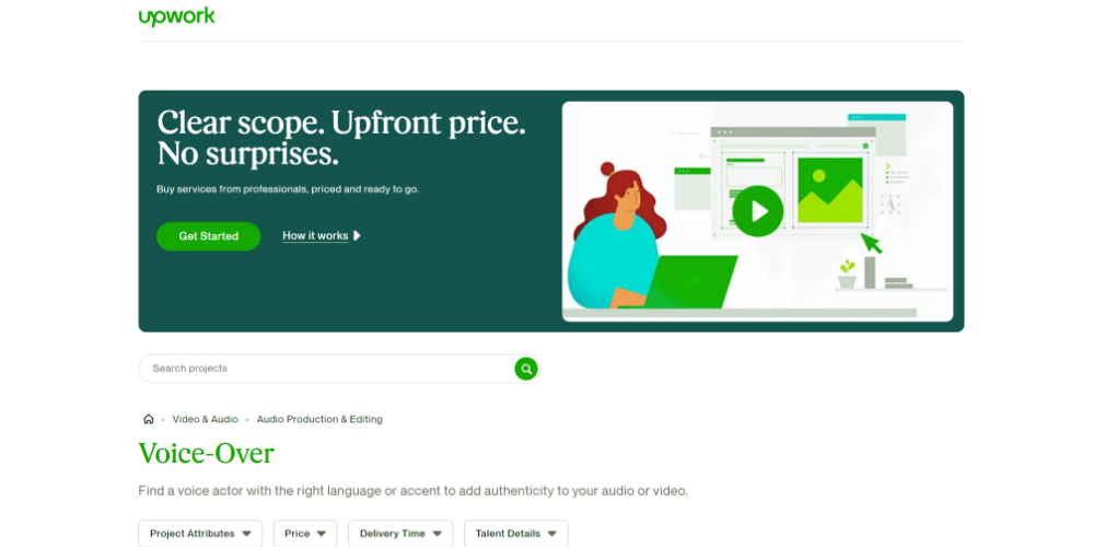 Upwork voice over services