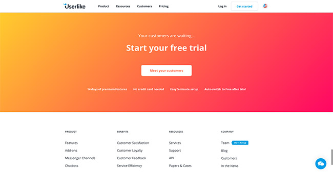 userlike live chat app