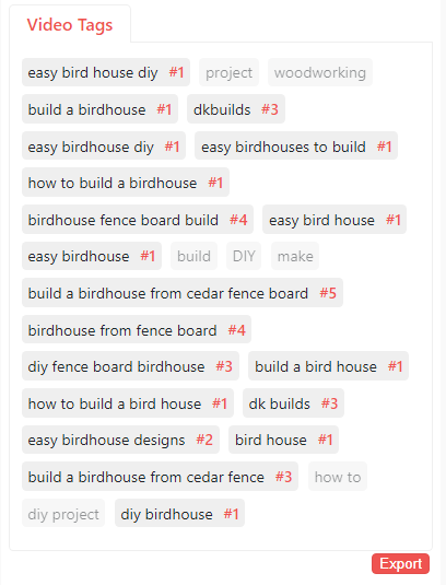 using tubeast to generate video tags