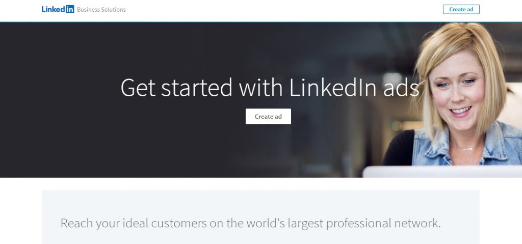 веб-сайт рекламной сети LinkedIn Ads