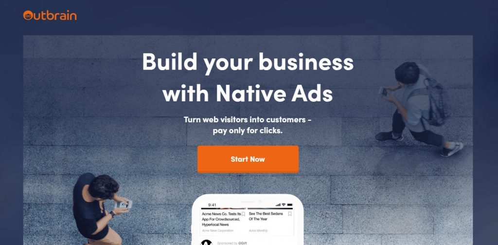 веб-сайт рекламной сети Outbrain