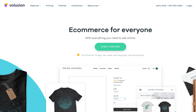 Volusion homepage