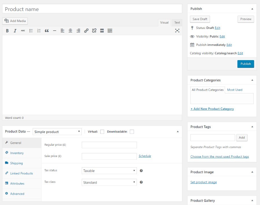 woocommerce add product