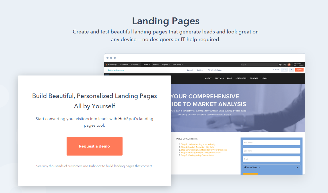 hubspot landing pages