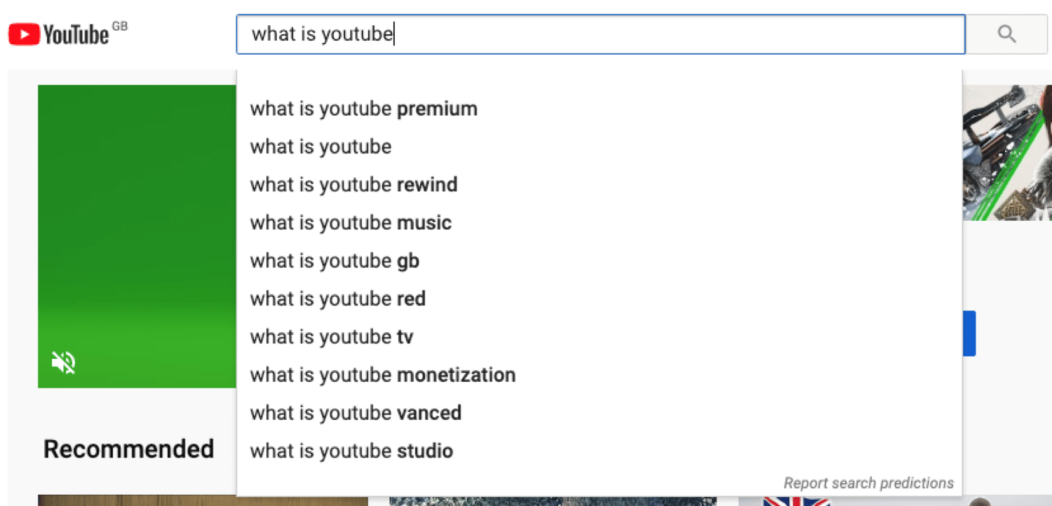 Поиск на YouTube работает как Google