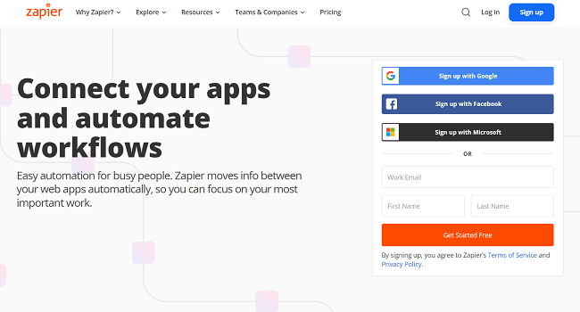 Zapier Homepage