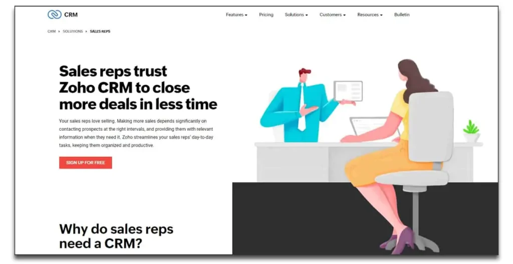 zoho crm sales management software