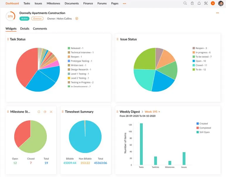 Zoho projects- project management tool