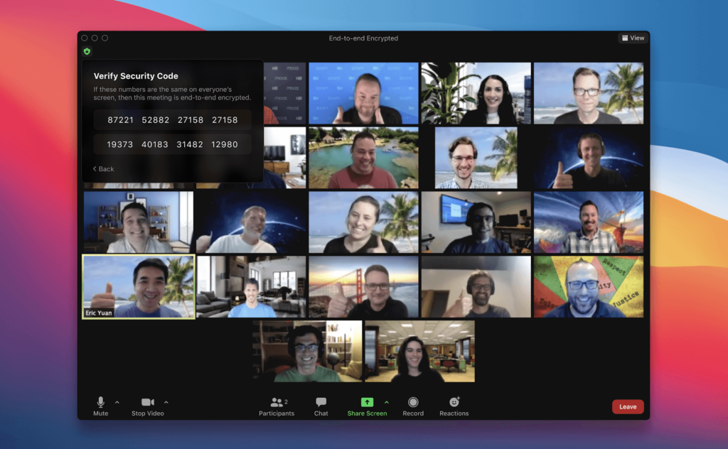 Zoom's video meeting software