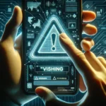 a smartphone that warns about 'vishing' threats